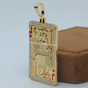 Tendance Nouvelle Arrivée Hommes Élégant 14 kt Or Jaune Moissanite Pendentif Diamant avec Avancée VVS Clarté Diamant pour Hommes - Product Image 4