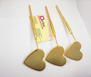 Miroir de maquillage d'inspection de cils antistatique de précision plaqué or en forme de coeur avec logo personnalisé en acier inoxydable de haute qualité - Product Image 2