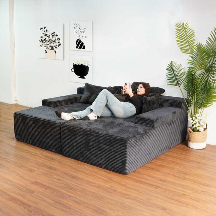 Kumasinova 78.8" Green Compression Sofa,Convertible Floor Sofa Bed With Pillow,Back Support,Armrest,Futon Couch Sleeper Bed For Living Room,Bedroom