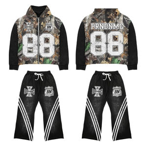 Chándales Oversize de Algodón Pesado para Hombre con Logotipo Personalizado, Rayas y Camuflaje, Ropa Urbana de Alta Calidad, Chándales Unisex - Product Image 1