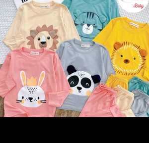 Conjunto corto de bloque de color casual para niños Mezcla de poliéster de punto con estiramiento ligero - Product Image 6