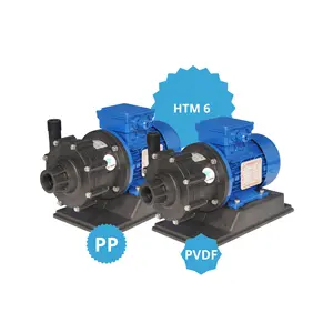 Высококачественные химические магнитные центробежные насосы HTM 6 PP PVDF с двигателем 0,25 кВт IEC 63 B 2P для химических насосов для воды