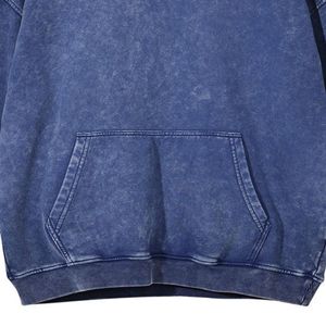 Sweat à capuche oversize vintage bleu délavé à l'acide, en molleton de coton épais, imprimé personnalisé, streetwear unisexe - Product Image 5