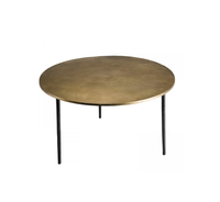 Ensemble de 3 tables basses en bois et métal pour le salon, tables d'appoint décoratives pour hôtels et restaurants, fournisseur du fabricant en gros