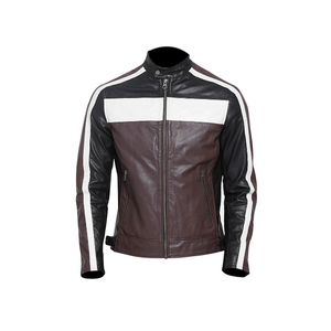 Chaqueta de cuero para hombre de alta calidad por encargo slim fit genuina piel de cordero material superior diseño de moda al por mayor - Product Image 2