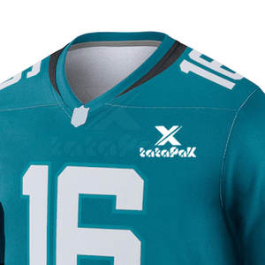 Maillot de football américain respirant de haute qualité, grande taille, manches courtes, imprimé, design personnalisé, vente en gros - Product Image 4