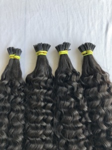 Top Premium Qualité 100% Vierge Cuticule Aligné 24 Pouces Crépus Bouclés I-Tip Extensions de Cheveux Humains Remy 12A En Gros Indien - Product Image 4