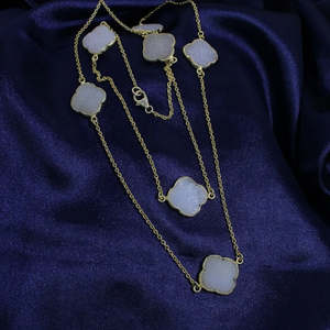 สร้อยคอดรูซี่สีขาวชุบโรเดียมและโรสโกลด์วัสดุสำหรับเป็นของขวัญและงานเลี้ยง - Product Image 4