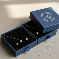 Emballage de bijoux élégant et écologique en carton rigide carré, logo personnalisé imprimé pour bagues, colliers, bracelets, boucles d'oreilles