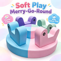 Manège pour enfants en cuir PU, couleurs pastel, équipement de jeu intérieur, siège de carrousel, ensembles de location pour fêtes en extérieur