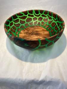 GOOD LINKED DECOR HANDMADE NATURAL WOODEN AND RESIN SALAD <b>BOWL</b> Good Quality for Home and Restaurant Use for Parties - Product Image 4