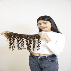 Extensiones de cabello rizado camboyano crudo de alta calidad al mejor precio del exportador de la India Extensiones de cabello humano - Product Image 1