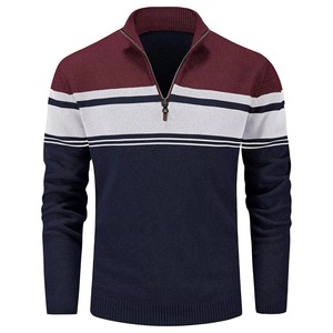 Nuevos suéteres transpirables de lana 100% para hombre, Jersey de invierno, suéteres de punto personalizados de manga larga con cuello redondo de Color sólido suelto para hombre - Product Image 4
