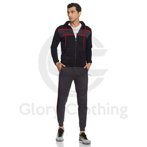 Survêtement pour homme avec fermeture éclair, uni, de haute qualité, hiver, logo personnalisé, fermeture éclair intégrale, léger, respirant, décontracté, 100% coton - Product Image 1