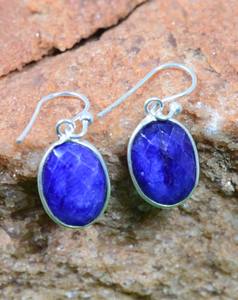 Pendiente de Plata de Ley 925 de lapislázuli facetado de alta calidad, par de piedras de lapislázuli de corte Natural, pendientes para niñas, fabricantes al por mayor - Product Image 2