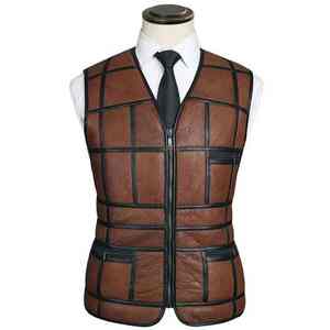 Chaleco de cuero personalizado de alta calidad para hombre, para motocicleta, bicicleta, transpirable, nueva ropa de moda para decoración de botones de invierno, servicio OEM - Product Image 4