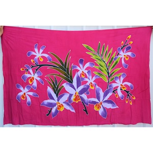 Pareos Hawaianos Pintados a Mano 100% Rayón de Alta Calidad, Ropa de Playa Personalizada al por Mayor, Cubierta para las Islas del Pacífico Asiático HPLU007-01-180 - Product Image 1