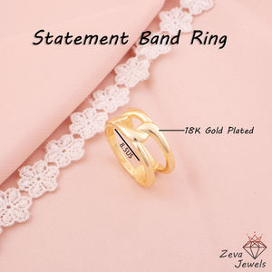 Joyería de moda para mujer, anillo de dedo de aleación de moda chapado en oro, anillo de banda clásico, joyas ZevA, anillo unisex, joyería de precio razonable - Product Image 4
