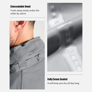 Ensemble de sweats à capuche imperméables coupe-vent, couleur personnalisée, bande réfléchissante de sécurité, toile en nylon, fermeture éclair sur le devant, hiver - Product Image 3