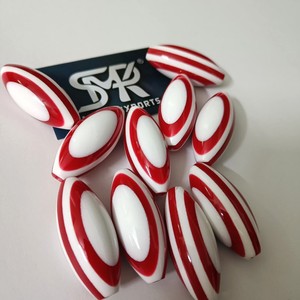 ลูกปัดลายเรซินรูปไข่สีแดงสีขาวเป็นมิตรกับสิ่งแวดล้อมสำหรับเครื่องประดับงานฝีมือสร้อยคอแฟชั่นที่ไม่ซ้ำกัน DIY สร้อยข้อมือสร้างสรรค์ - Product Image 2