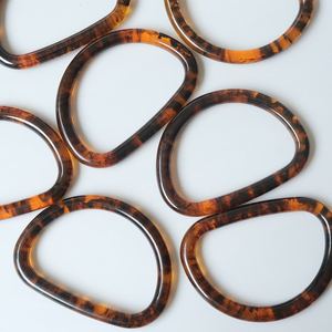 Bag Accessories Amber Color <b>Resin</b> Handles Handbag Parts D <b>Ring</b> Acrylic Plastic Handle from India - Product Image 2