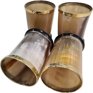 Vaso de cuerno pulido hecho a mano de calidad de exportación para servir cerveza, jugo, whisky o agua en casa disponible al mejor precio - Product Image 3
