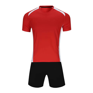 ชุดฟุตบอลผ้าโพลีเอสเตอร์100% สีทึบดีไซน์ใส่ได้ทั้งชายและหญิงสำหรับนักฟุตบอลผู้ใหญ่พิมพ์โลโก้ในสไตล์ฝรั่งเศส - Product Image 2