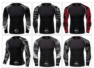 Profesional spandex tela hombres rashguard natación Tops Rash Guard, rash Guard UPF50 Rash gaurds para hombres personalizado OEM/ODM - Product Image 2