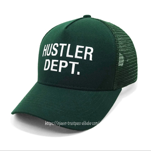 Sombreros de camionero verdes de 5 paneles Gorra deportiva de alta calidad, gorras de camionero al por mayor fabricadas en tela OEM en Vietnam - Product Image 2