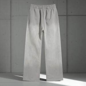 Jogging unisexe personnalisé en Spandex/Coton, léger, respirant, coupe ample, jambe large évasée, avec cordon de serrage et taille élastique - Product Image 2