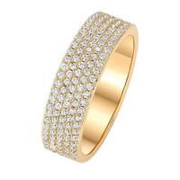 Bijoux de mode européens et américains, bague éternelle en cristal CZ, plaquée or 18 carats, en acier inoxydable, pour femmes, vente en gros
