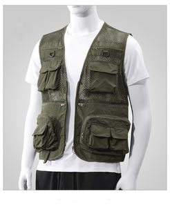 Gilet multi-poches pour hommes, gilet en maille à séchage rapide, veste de pêche en plein air, photographie sans manches - Product Image 6