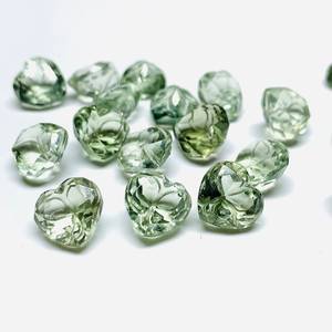 Pierre précieuse en améthyste verte naturelle, taillée en forme de cœur, facetée, 10 mm, cristal sculpté en vrac pour la fabrication de bijoux - Product Image 4