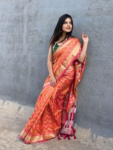 ผ้านุ่มและเรียบเนียนทันสมัยมากผ้าไหมทอส่าหรีสำหรับผู้หญิงส่าหรีแบบไม่มีตะเข็บเสื้อสำหรับงานเลี้ยงคิตตี้พิเศษ - Product Image 4