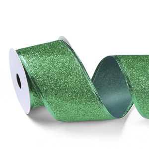 Nastri Natalizi in Tessuto Glitterato Rosso, Verde e Oro - Product Image 3