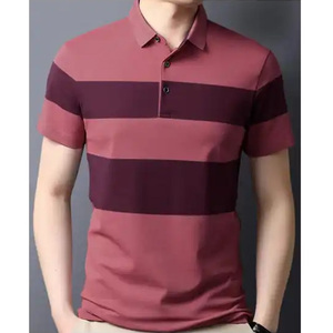 เสื้อกอล์ฟผู้ชายแบบสั่งทำพิเศษ OEM ผ้าถักพิมพ์ลายกันยับ ทรงปกติ ผสมสแปนเด็กซ์/โพลีเอสเตอร์ แขนสั้น - Product Image 5