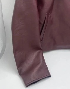 เสื้อแจ็กเก็ตหนังแท้สำหรับผู้หญิงผ้าสแปนเด็กซ์กันลมมีซิปเป็นมิตรกับสิ่งแวดล้อม MS-JS-109 - Product Image 6