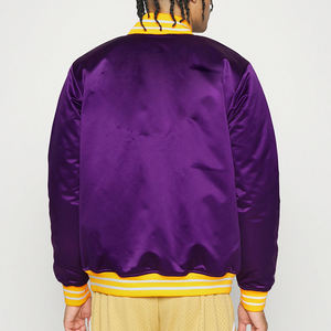 OEM Conception personnalisée Offre Spéciale blousons d'aviateur en satin de haute qualité pour veste en satin à épaules tombantes de couleur unie pour hommes - Product Image 3