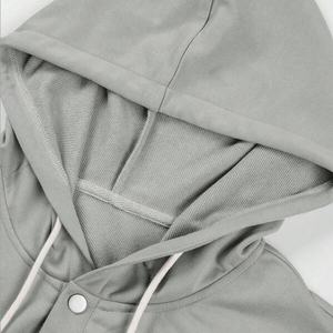 เสื้อฮู้ดดี้แบบซิปทรงโอเวอร์ไซส์สำหรับทุกเพศ สไตล์กระดุมใหม่ แห้งเร็ว ระบายอากาศได้ดี สีพื้น ไซส์พลัส สำหรับผู้ชาย ฤดูหนาว มีกระเป๋าปักลาย - Product Image 4