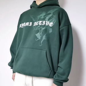Personnalisé haute qualité unisexe femmes hommes broderie poids lourd polaire coton sweats à capuche vierge poids lourd personnalisé surdimensionné - Product Image 2