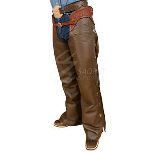 Chaps de cuero duraderos de alta calidad para hombres logotipo personalizado impreso estilo casual con patrón recto mejor precio al por mayor - Product Image 2