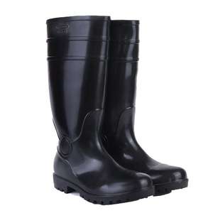 Chaussures de pluie en caoutchouc de qualité supérieure, chaussures de sécurité pour la construction, chaussures de pluie à embout en acier, semelle intermédiaire en acier, chaussures de pluie basses en PVC - Product Image 1