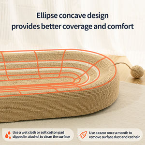 Diskon besar cakar kucing Sisal Oval gaya lucu untuk bermain hewan peliharaan dan menggaruk - Product Image 5