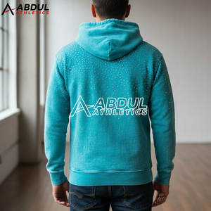 Sweat-shirts pour hommes à l'aspect vintage, lavage à l'acide, avec strass, style streetwear, sweat-shirts à paillettes - Product Image 4