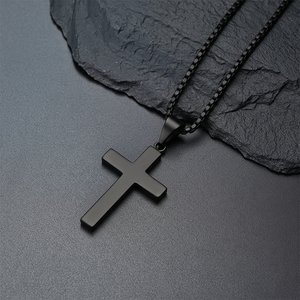 Collier pendentif croix en acier inoxydable pour homme, bijoux simples et élégants avec symbole religieux chrétien - Product Image 4