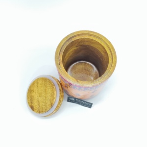 Tarro elegante hermético de madera con estampado de esmalte para frutos secos Tradebyd - Product Image 4