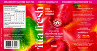 Thé pétillant Vitta au maté et à la fraise 300ml, boisson brésilienne au maté torréfié avec saveur de fraise, fibres et vitamine C