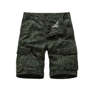 Hot Summer 6-Pocket Elastic Waist Mid Cargo <b>Shorts</b> for <b>Men</b> Solid Casual Canvas Pants for Gym Outdoor Use - Product Image 4