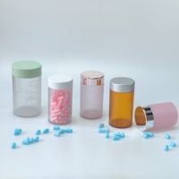 60 # Botol Suplemen Silinder Vitamin Matte 00 150ml 300ml untuk Produsen Kapsul dan Permen Jeli