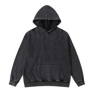 Conjunto de sudadera y sudadera con capucha y lavado ácido de poliéster de alta calidad, chándal ecológico desteñido por el sol de la calle - Product Image 1